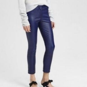 NWT Theory Lamb Leather Classic Skinny Pant Midnight Size 2 Retail $795.00